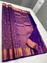 Load image into Gallery viewer, Effervescent Royal Blue Soft Silk Saree With Gossamer Blouse Piece ClothsVilla