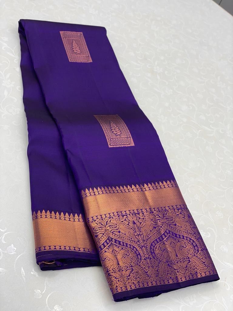 Ratatouille Royal Blue Soft Silk Saree With Luxuriant Blouse Piece ClothsVilla