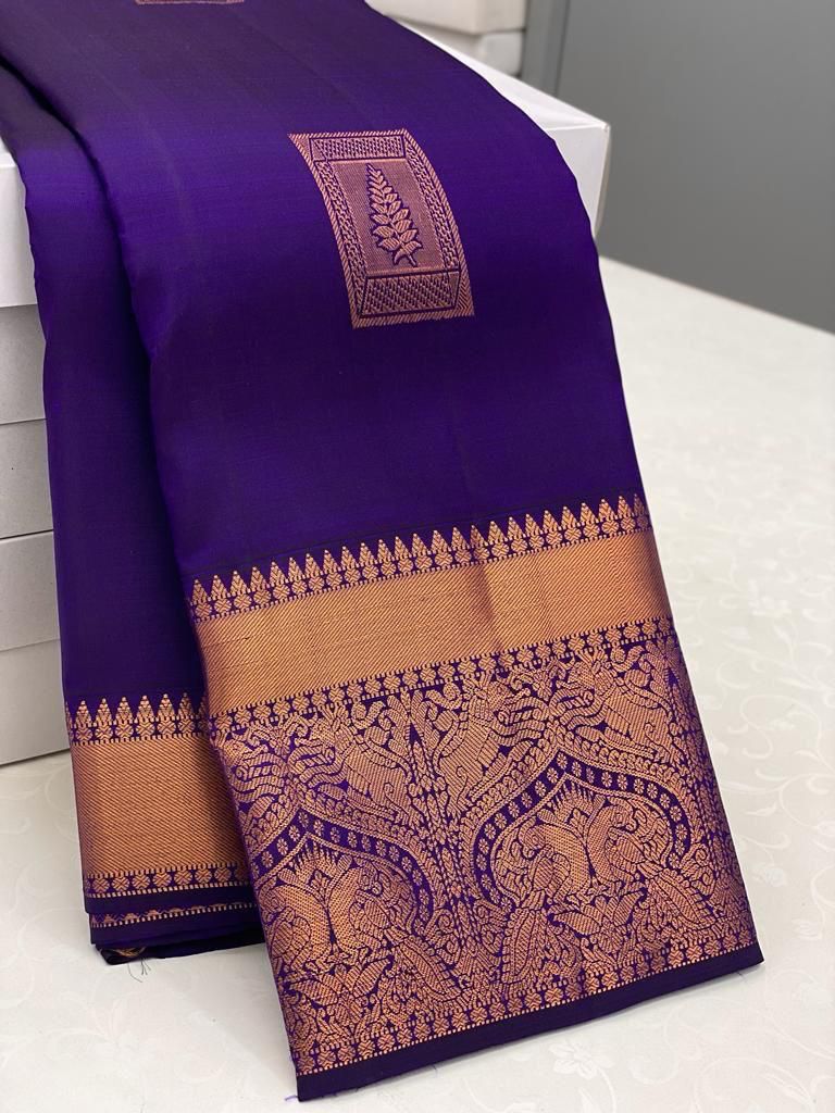 Ratatouille Royal Blue Soft Silk Saree With Luxuriant Blouse Piece ClothsVilla