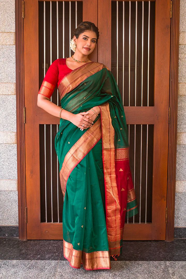 Seraglio Green Soft Silk Saree With Murmurous Blouse Piece ClothsVilla