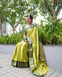 Load image into Gallery viewer, Hypnotic Perrot Soft Silk Saree With Blooming Blouse Piece ClothsVilla