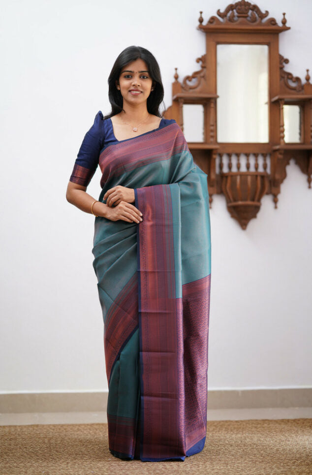 Smart Rama Soft Silk Saree With Ravishing Blouse Piece ClothsVilla Main image