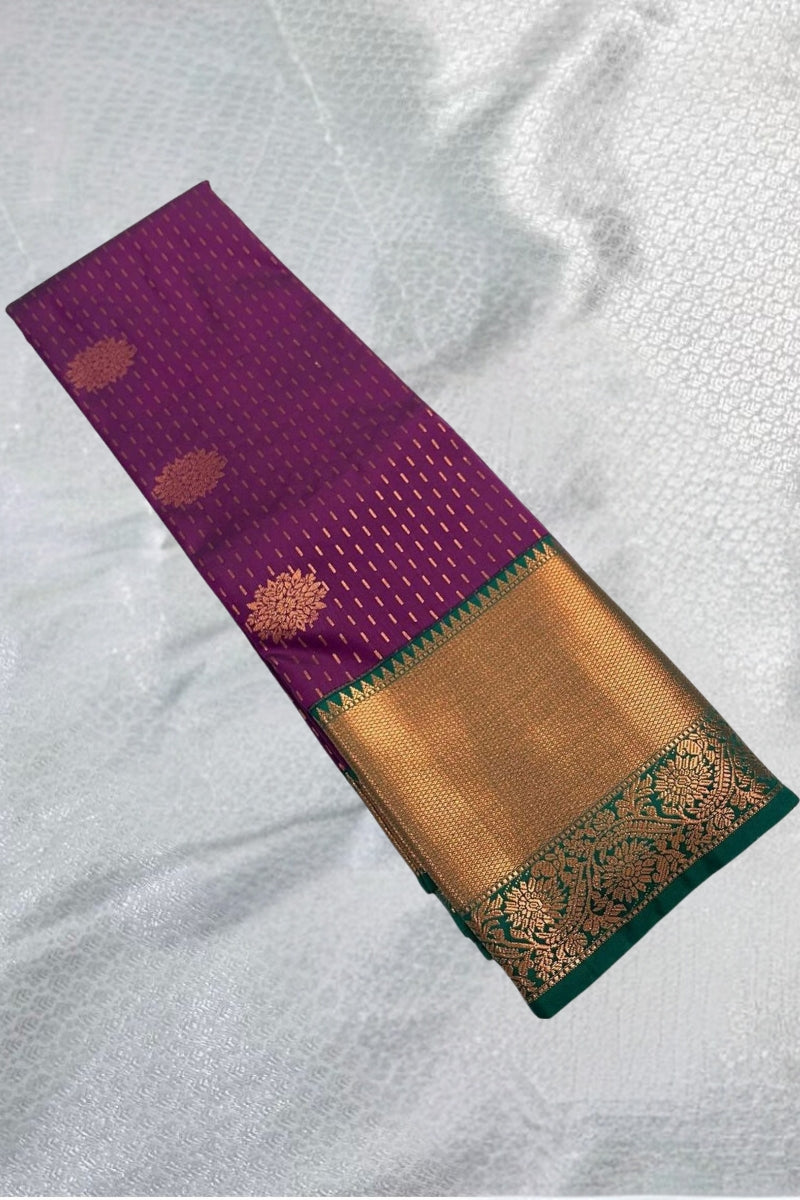 Glorious Purple Soft Silk Saree With Twirling Blouse Piece ClothsVilla Main image