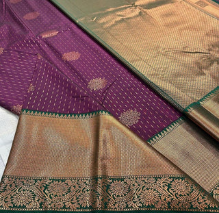Glorious Purple Soft Silk Saree With Twirling Blouse Piece ClothsVilla