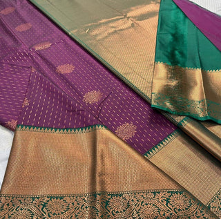Glorious Purple Soft Silk Saree With Twirling Blouse Piece ClothsVilla
