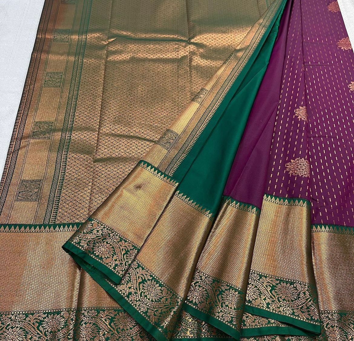 Glorious Purple Soft Silk Saree With Twirling Blouse Piece ClothsVilla