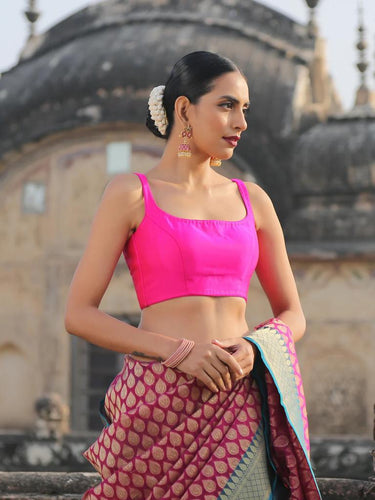 Super classy Dark Pink Soft Silk Saree With Adoring Blouse Piece ClothsVilla