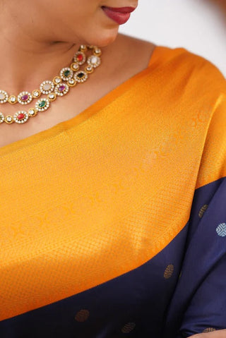 Ailurophile Blue Soft Silk Saree With Demesne Blouse Piece ClothsVilla