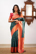 Load image into Gallery viewer, Eloquence Dark Green Soft Silk Saree With Evocative Blouse Piece ClothsVilla
