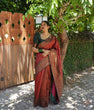 Load image into Gallery viewer, Improbable Maroon Soft Silk Saree With Enchanting Blouse Piece ClothsVilla