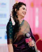Load image into Gallery viewer, Enchanting Purple Soft Silk Saree With Snazzy Blouse Piece ClothsVilla