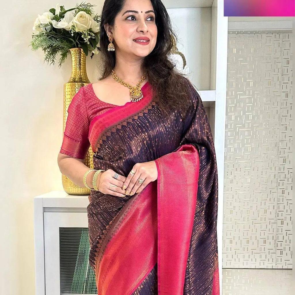 Incredible Blue Soft Banarasi Silk Saree With Majesty Blouse Piece ClothsVilla Main image