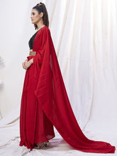 Load image into Gallery viewer, Admiral Red Pre-Stitched Blended Silk Saree ClothsVilla
