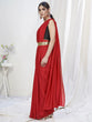 Load image into Gallery viewer, Admiral Red Ready to Wear One Minute Lycra Saree ClothsVilla