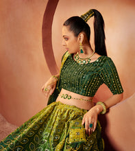 Load image into Gallery viewer, Admiring Green Color Mirror &amp; Sequence Work Velvet Lehenga Choli Clothsvilla