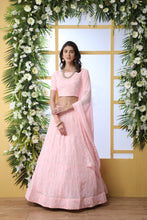 Load image into Gallery viewer, Adorable Light Pink Georgette Lehenga Choli ClothsVilla