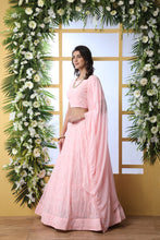 Load image into Gallery viewer, Adorable Light Pink Georgette Lehenga Choli ClothsVilla