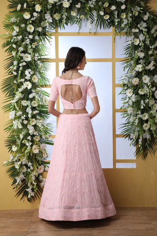 Adorable Light Pink Georgette Lehenga Choli ClothsVilla