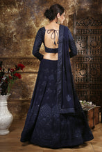 Load image into Gallery viewer, Adorable Navy Blue Georgette Thread And Sequence Embroidered Lehenga Choli ClothsVilla