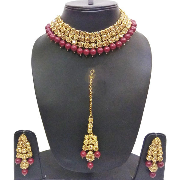 Alloy Jewel Set (Brown, White) ClothsVilla