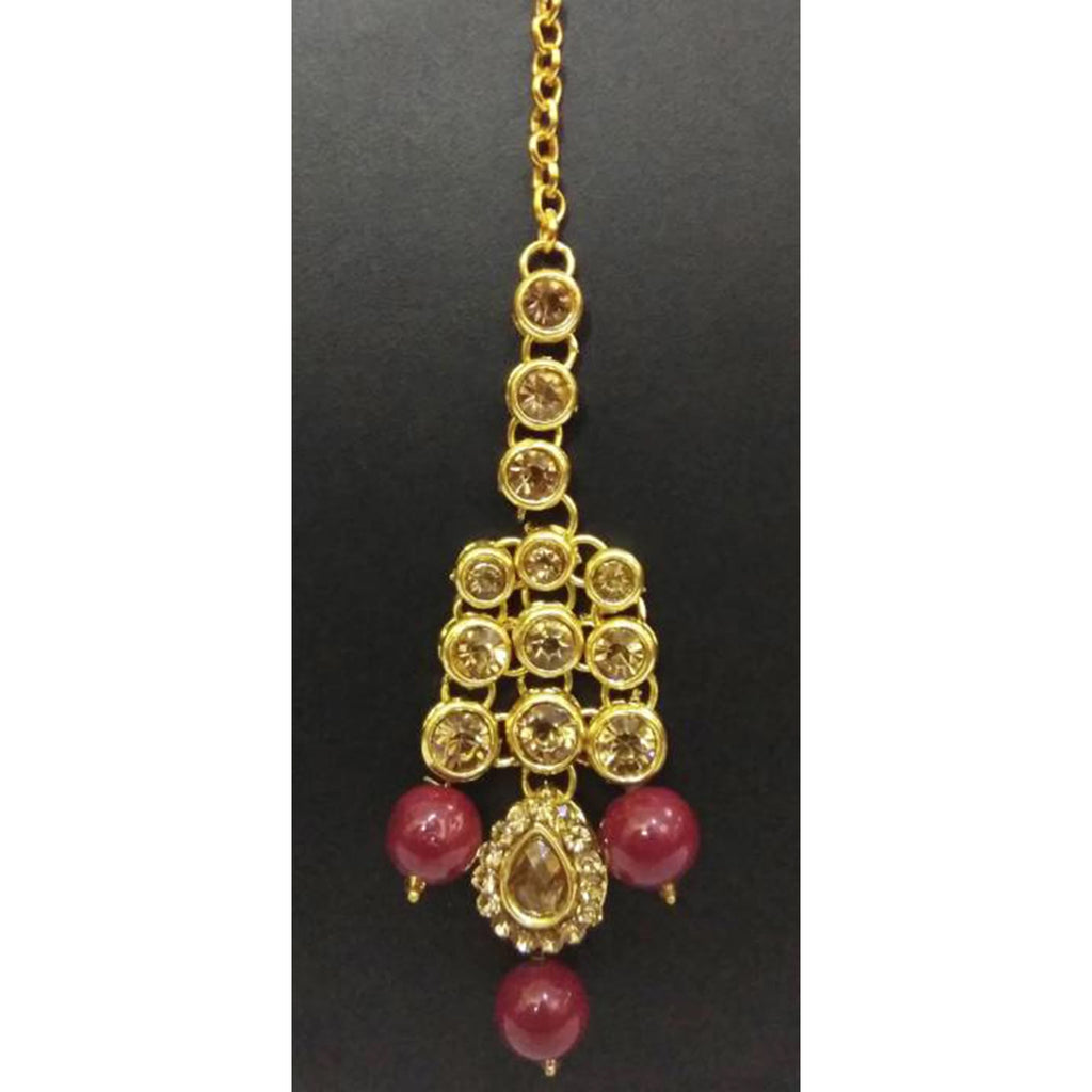 Alloy Jewel Set (Brown, White) ClothsVilla