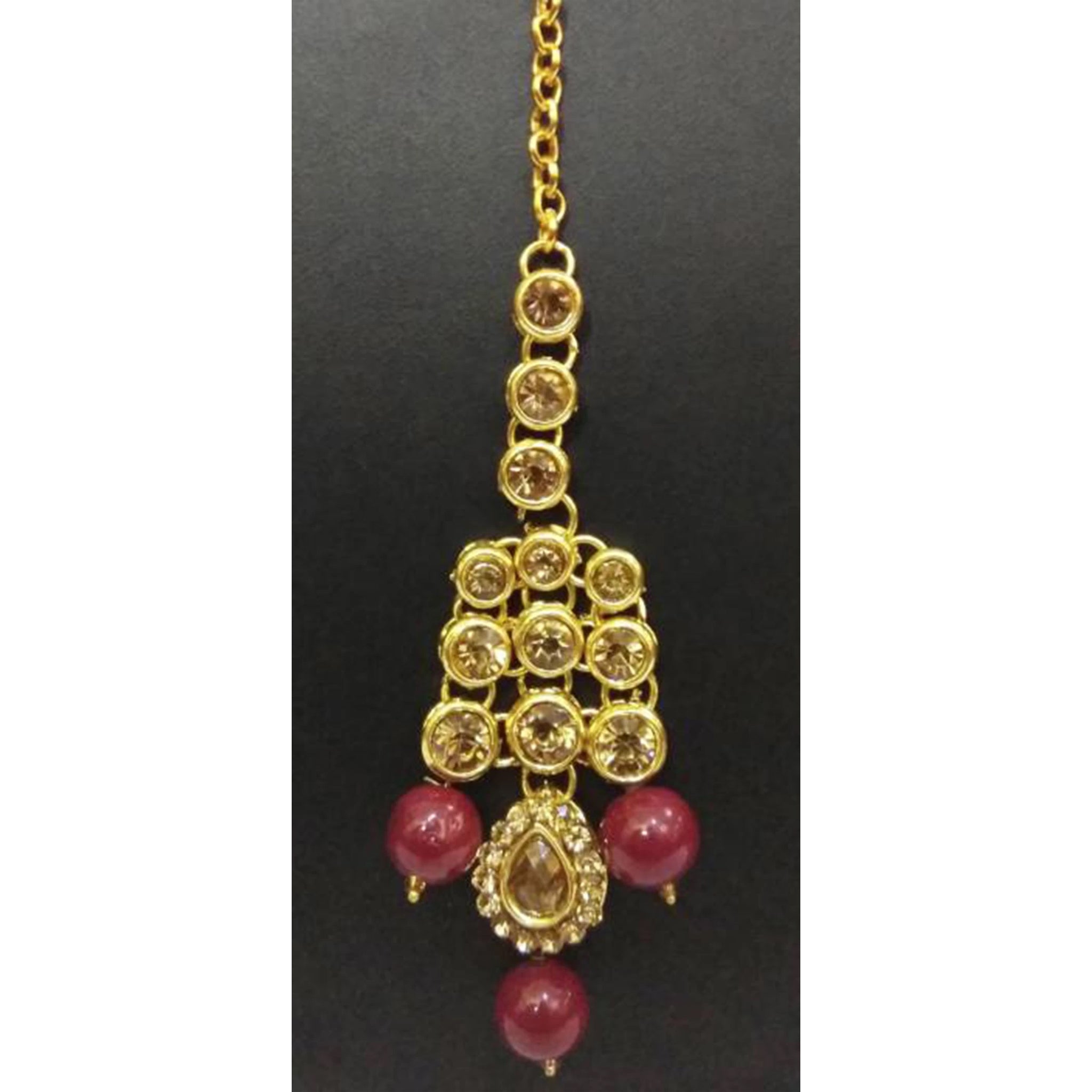 Alloy Jewel Set (Brown, White) ClothsVilla