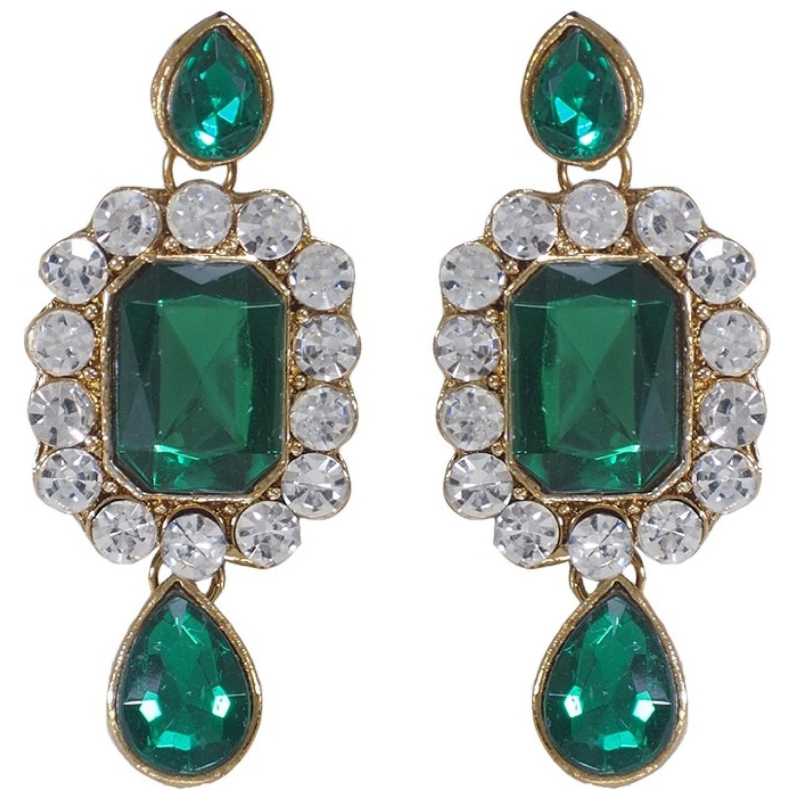 Alloy Jewel Set (Green, White) ClothsVilla