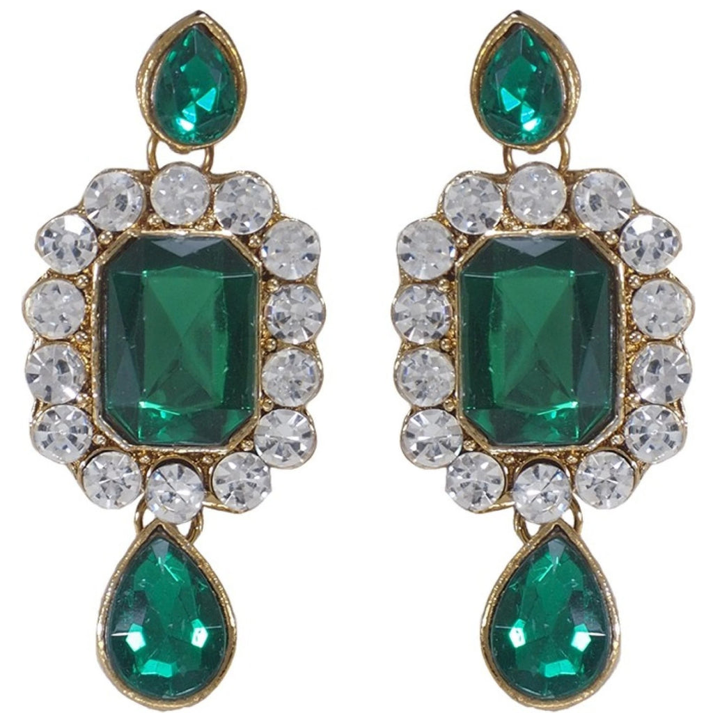 Alloy Jewel Set (Green, White) ClothsVilla