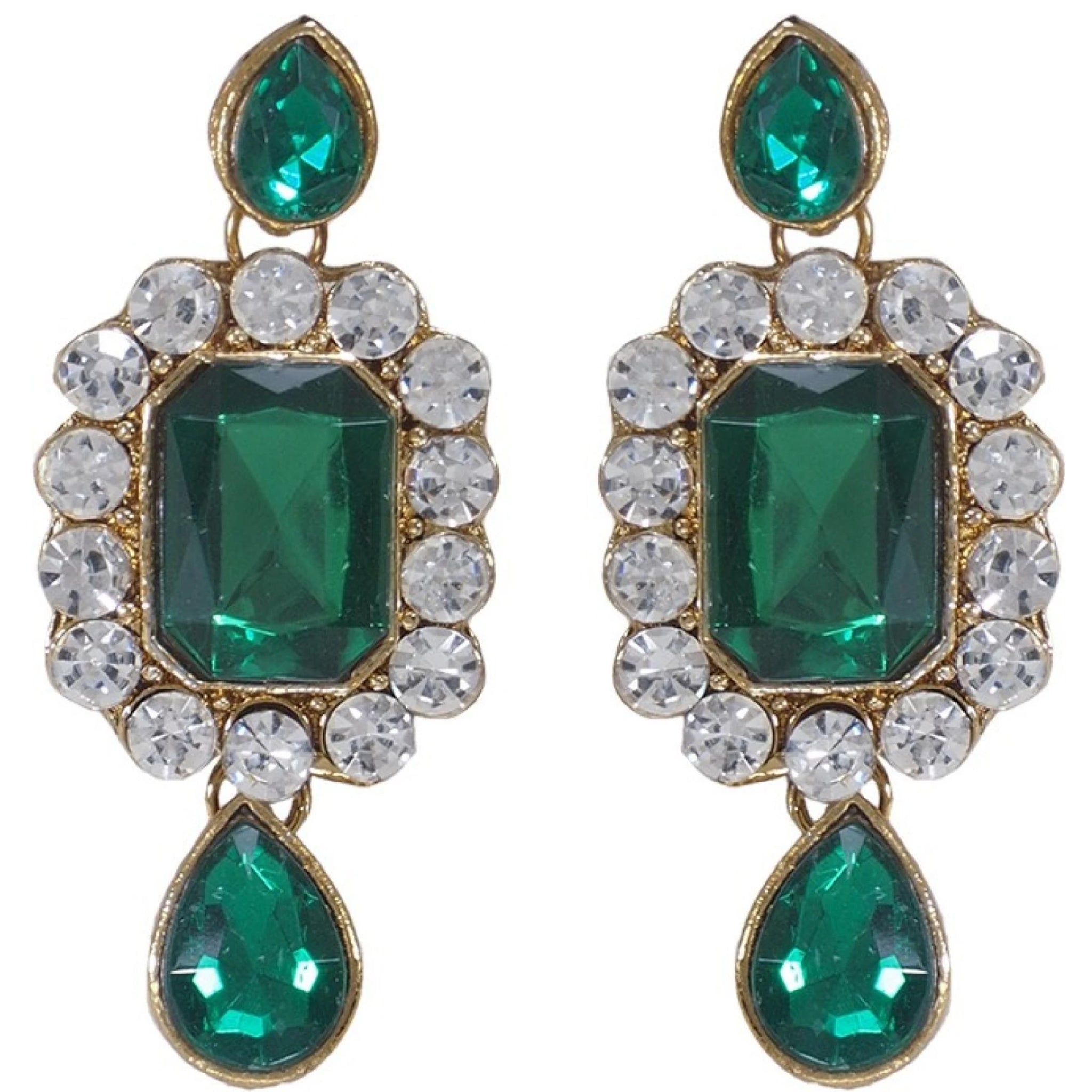 Alloy Jewel Set (Green, White) ClothsVilla