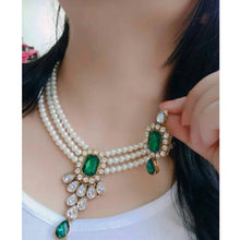 Load image into Gallery viewer, Alloy Jewel Set (Green, White) ClothsVilla