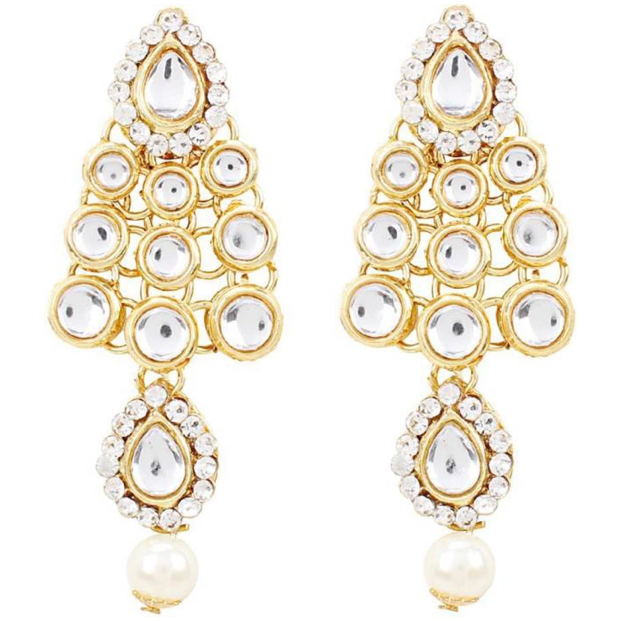 Alloy Jewel Set (White and Gold) ClothsVilla
