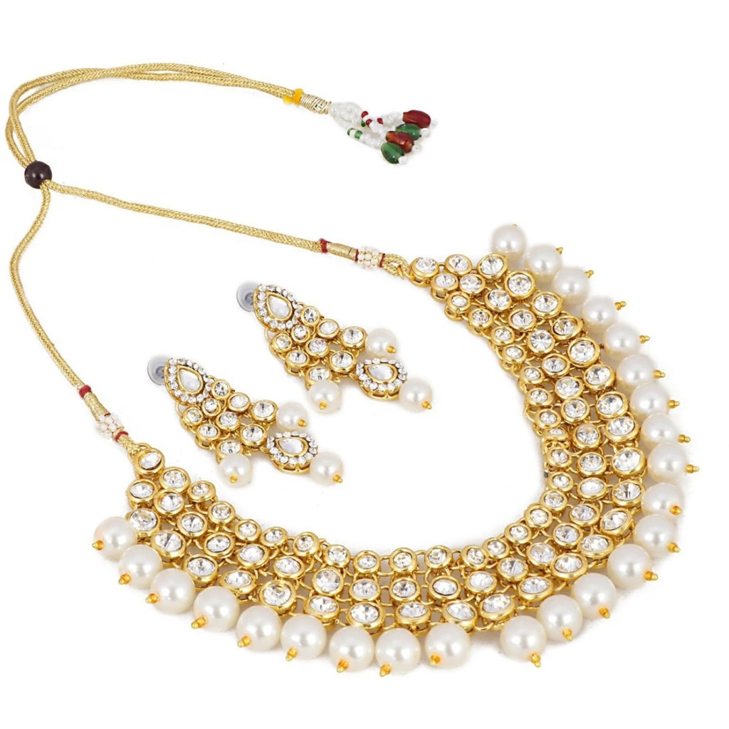 Alloy Jewel Set (White and Gold) ClothsVilla