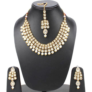 Alloy Jewel Set (White and Gold) ClothsVilla