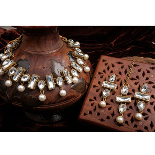 Alloy Jewel Set (White) ClothsVilla