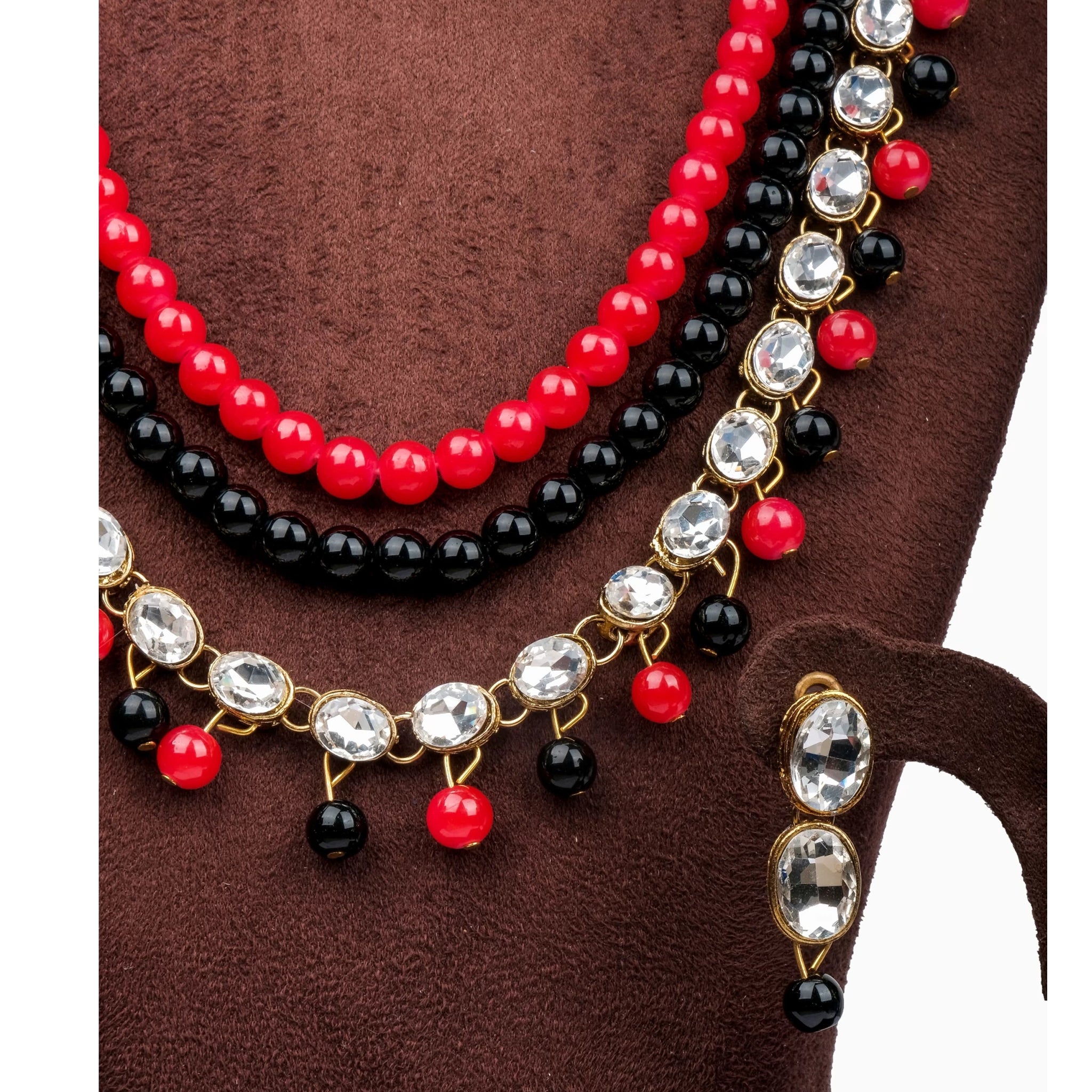 Buy JDS Oxidize Red Beaded Black Thread Necklace at Amazon.in