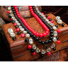 Load image into Gallery viewer, Red and Black Pearl Necklace for Wedding Engagement ClothsVilla