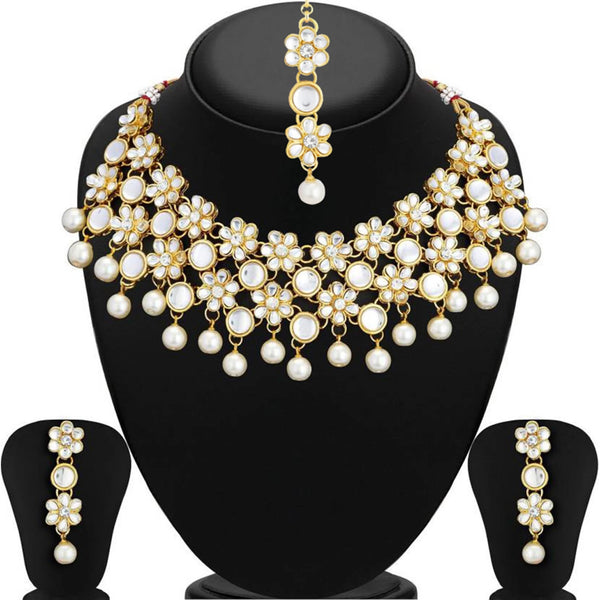 Alloy Jewel Set (White, Gold) ClothsVilla