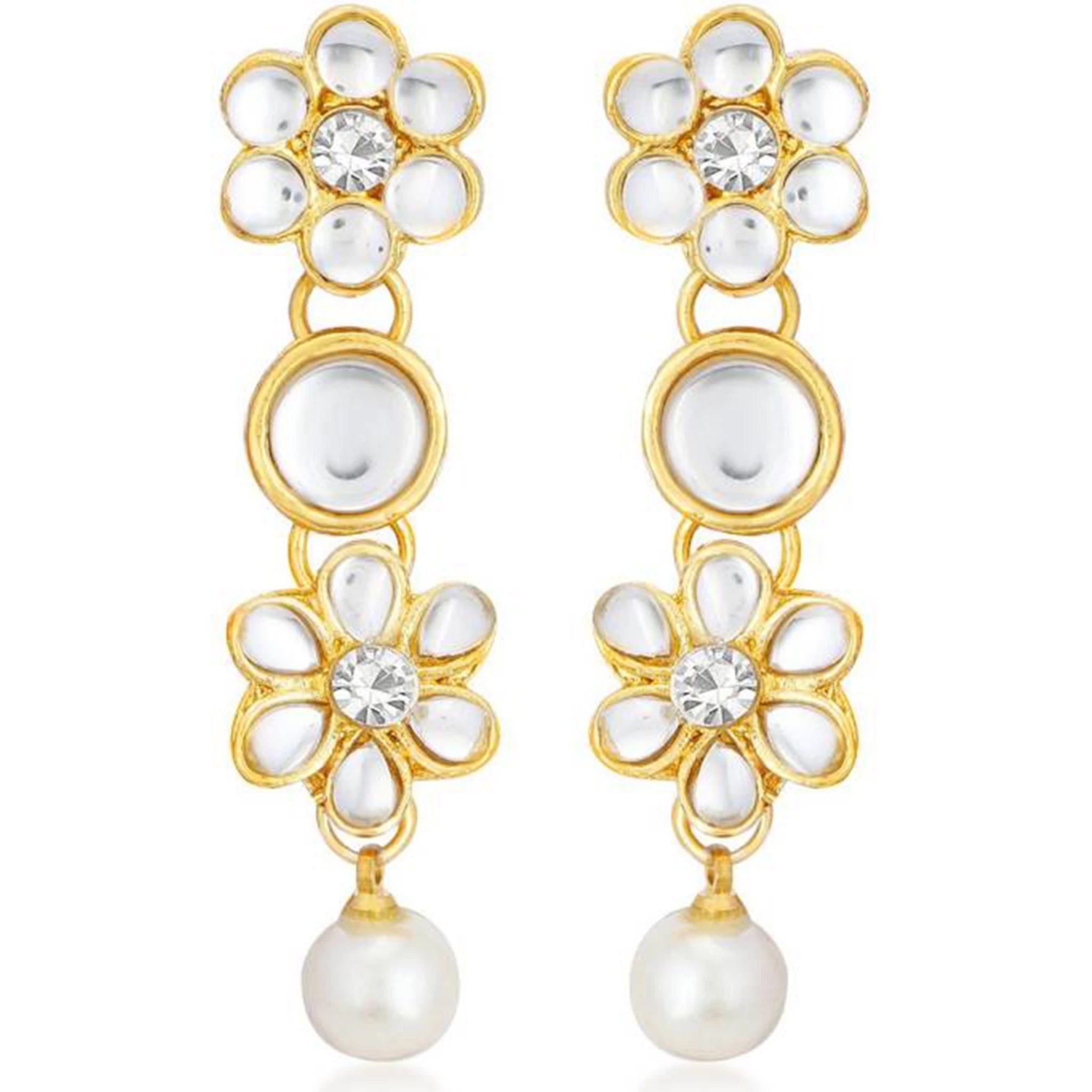 Alloy Jewel Set (White, Gold) ClothsVilla