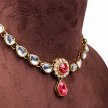 Load image into Gallery viewer, Alloy Gold-plated American Dimond Pink Necklace ClothsVilla