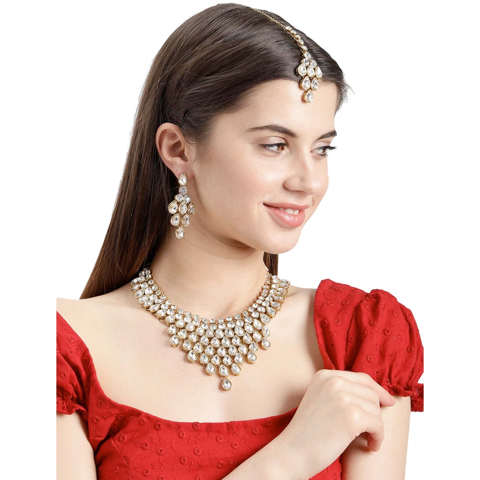 Alloy Gold-plated Jewel Set (White) ClothsVilla