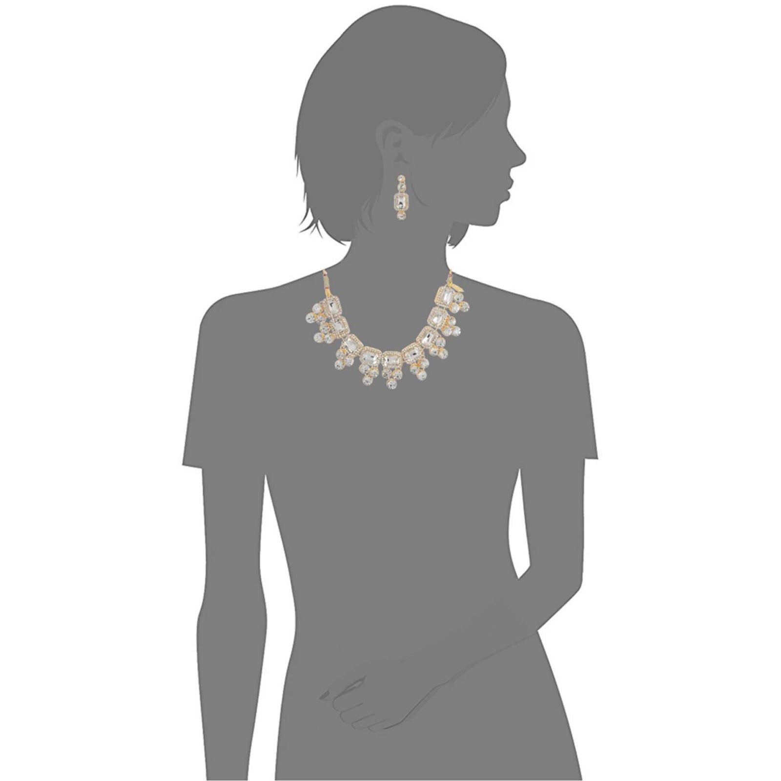 Alloy Gold-plated Jewel Set (White) ClothsVilla