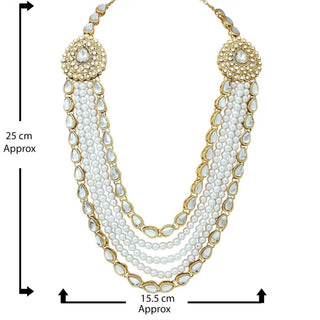 Alloy Gold-plated Jewel Set (White, Gold) ClothsVilla