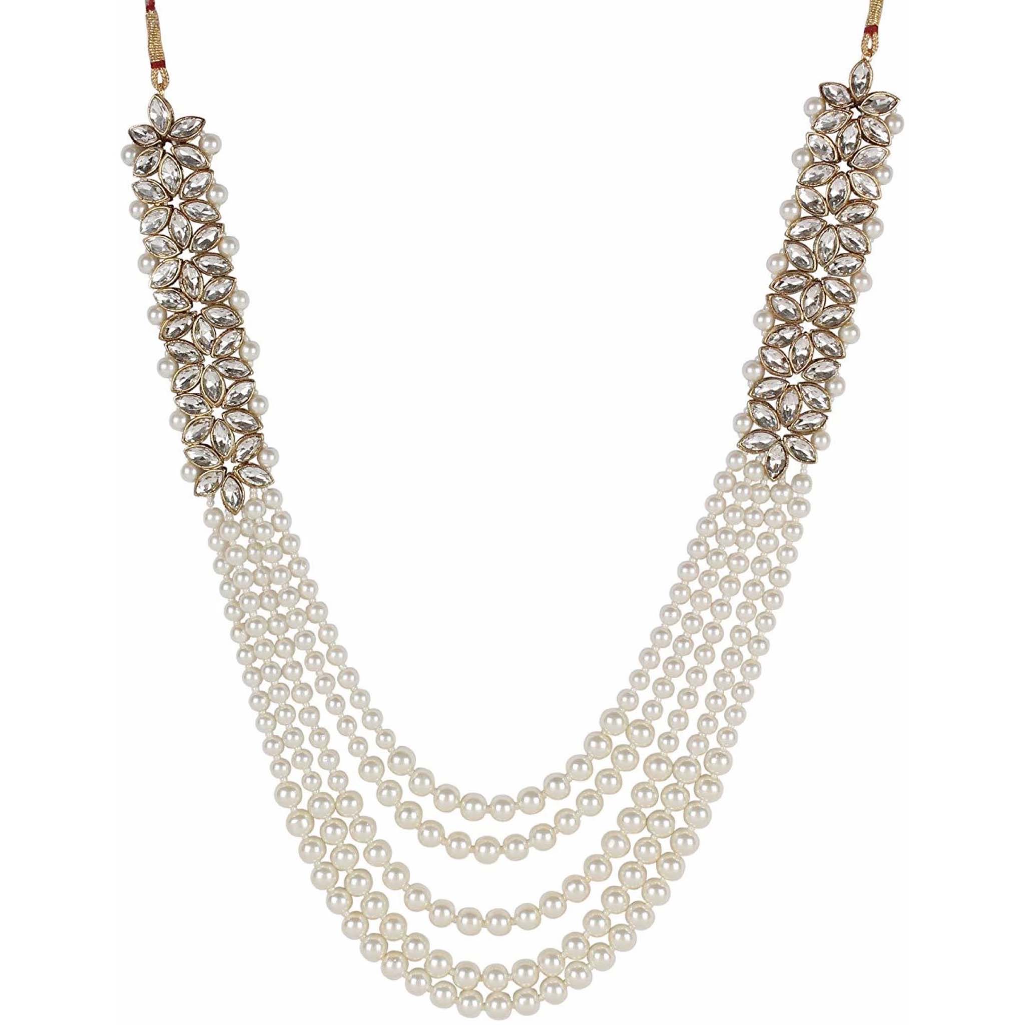 Alloy Jewel Set (Gold, White) ClothsVilla