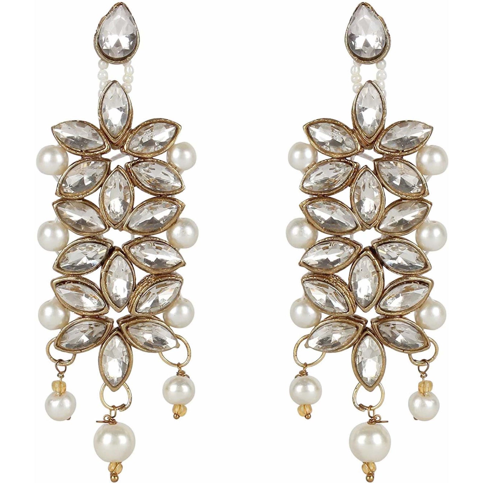 Alloy Jewel Set (Gold, White) ClothsVilla