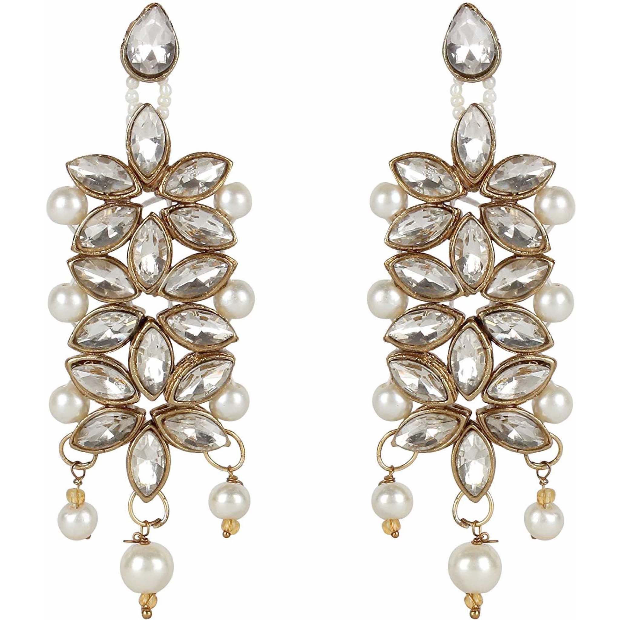 Alloy Jewel Set (Gold, White) ClothsVilla