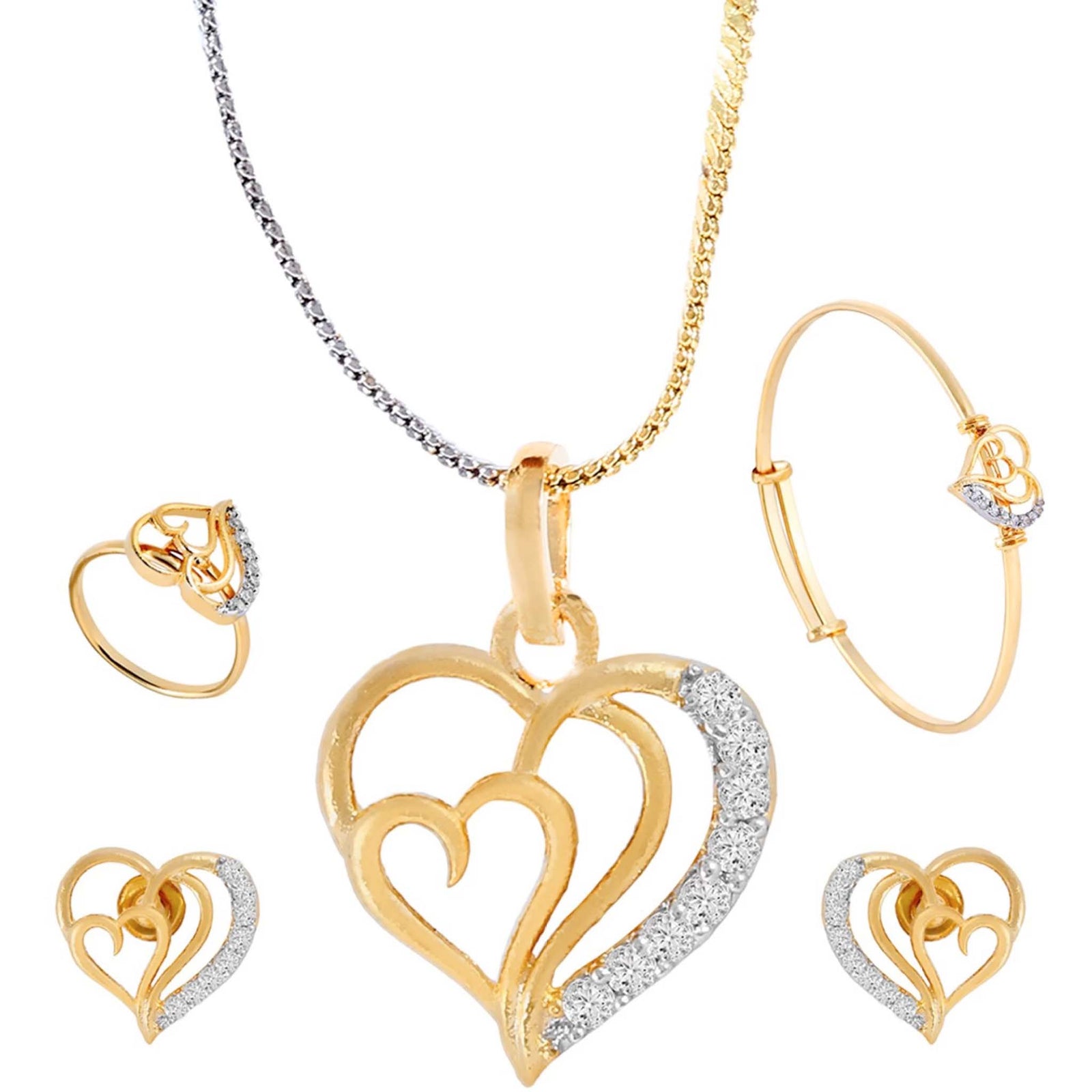 Alloy Jewel Set (Gold & White) ClothsVilla