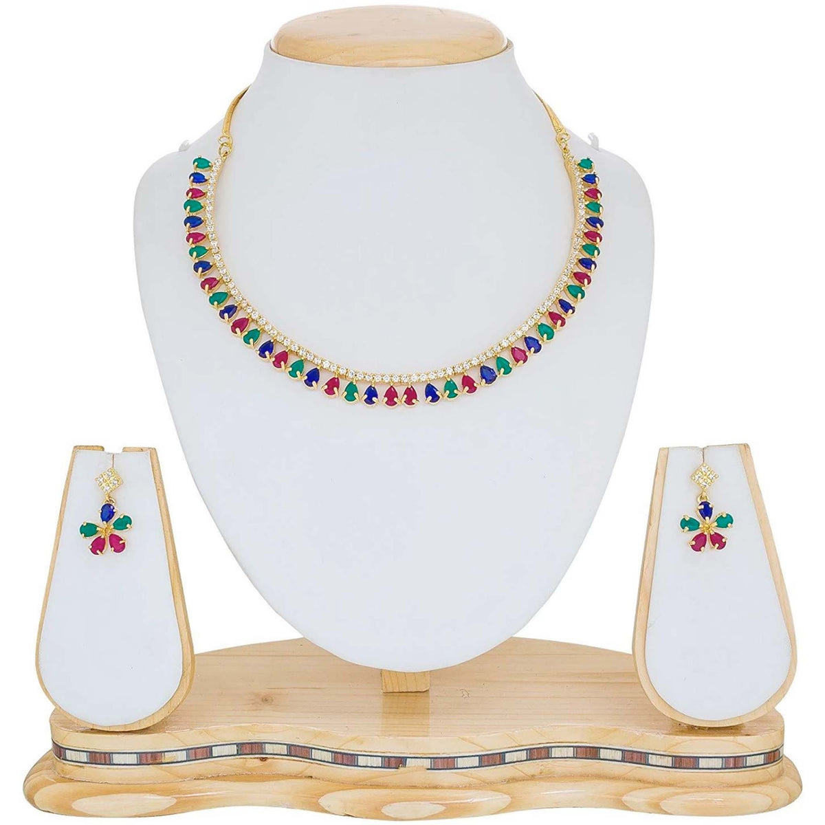 Alloy Jewel Set (Green, Blue) ClothsVilla