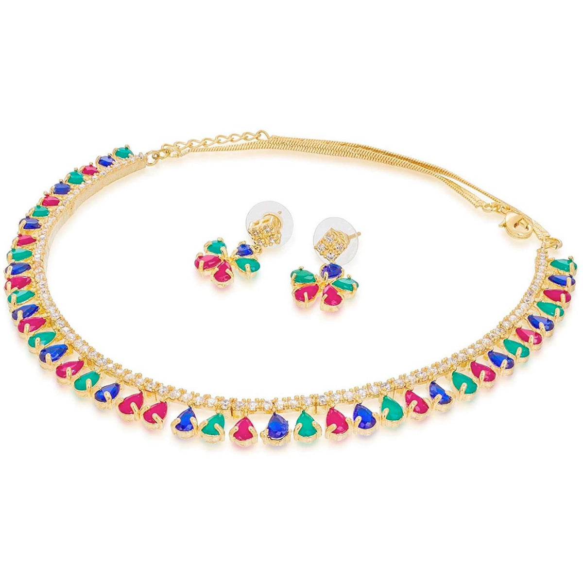 Alloy Jewel Set (Green, Blue) ClothsVilla