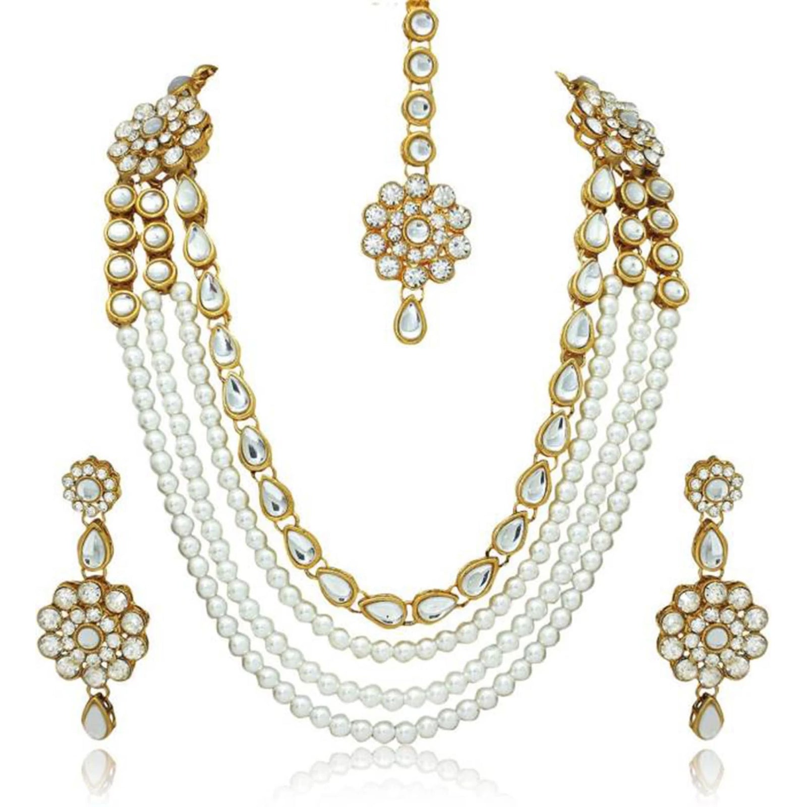 Alloy Jewel Set (White) ClothsVilla