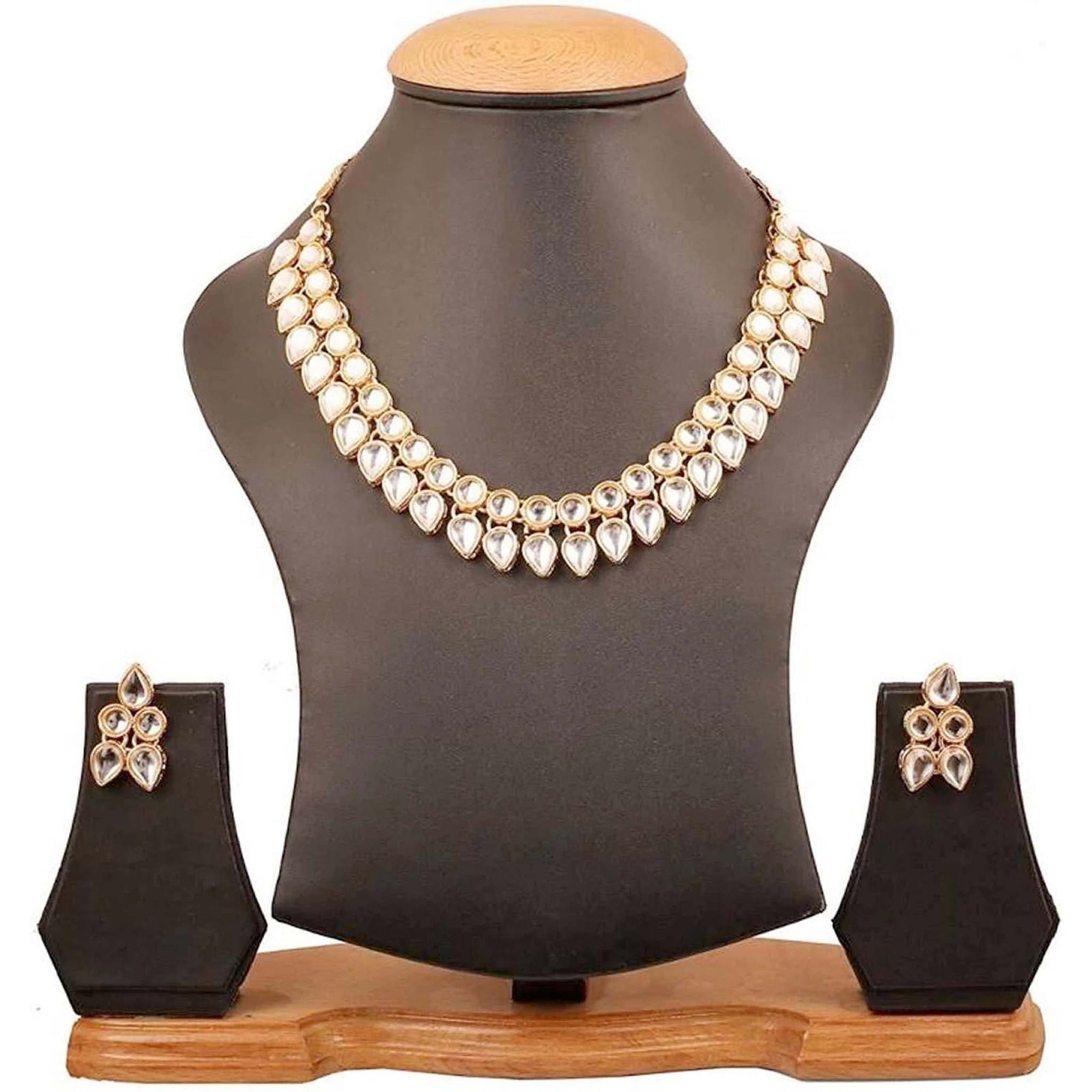 Alloy Jewel Set (White & Gold) ClothsVilla